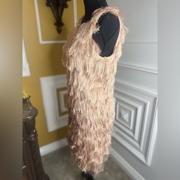 ZARA Collection Elegant Tan Fringe Dress - Picture 5 of 8